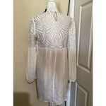 BCBGMAXAZRIA  Beige Kitra Lace Babydoll Peasant Long Sleeve Dress S Photo 4