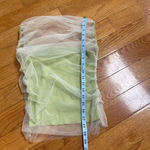 ZARA mixed tulle knit top Light green Sleeveless Sz Small Photo 7