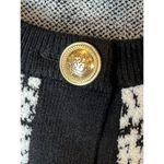 Cynthia Rowley  Sweater Women‎ Medium Black White Knit Floral Print Cardigan Photo 5