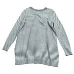 Anthropologie Striped V Neck Sweater Medium Grey White Knit Pullover Minimalist Photo 1