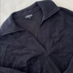 EXPRESS  Relaxed V Neck Fleece Polo Sweatshirt Size Small (Oversized) $68 Photo 3