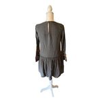 ZARA  EMBROIDERED DRESS WITH RUFFLES w/ beads-Grey‎ Small Photo 1