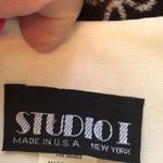 Studio I Vintage Ivory Dress with Belt Shoulder Pads Photo 3