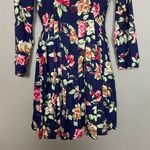 Rampage Vintage  Dress Oversized Collar Pleats Navy Blue Mini Size 3 Juniors Photo 3