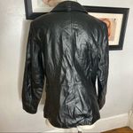 Leather blazer jacket black women’s medium‎ Black Photo 3