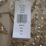 Pisarro Nights Nights Blush Beige Beaded Sequin Gown Dress 10 Tan Photo 12