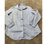 Malvin Hamburg Germany I Love Linen Printed Blouse Top Button Up Shirt Size M Blue Size M Photo 4