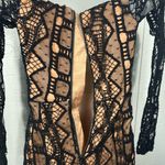 Bardot  Zendaya Mini Lace Long Sleeve Low V Neck Dress In Black Size 2 NWT Photo 8