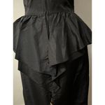 Vintage Wayne Diamond black Sweetheart tiered silky satin ruffled cocktail dress Photo 8