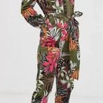 ASOS  Long Sleeve Utility Tropical Print Jumpsuit Size 6 Photo 0