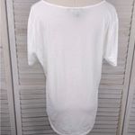 LAUREN (Ralph Lauren) Women's Cotton V Neck Logo Tee White/Gold Photo 2