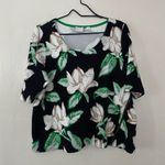 Anthropologie  Postmark Black Floral Kobus Magnolia Zipper Top Women’s Size XL Photo 9