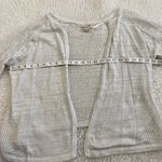 Lucky Brand Cardigan Sweater Womens Medium white/gray Open Knit Casual Ladies Photo 2