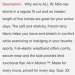 All In Motion French Terry Cotton Shorts Ivory 5” Women’s Plus 3X XXXL 24-26 Photo 9