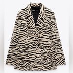 ZARA NWT Animal Print Satin Oversized Blazer Photo 1