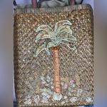 Cappelli Straworld STRAW Wooden Painted Beaded Tote Purse Shoulder Bag Photo 11