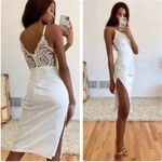 Lulus NWT  Stunning Sight White Embroidered Lace Satin Midi Dress sz XS Photo 2