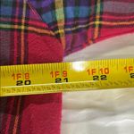 Pink Blue plaid Button Down flannel Shirt M women’s colorful casual fall bright Size M Photo 11