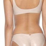 PilyQ NWT Sandstone Basic Ruched Bikini Bottom Shimmer Glitter- Size Medium Photo 1