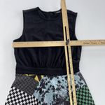 Eshakti Dress Womens 2 Black Multi Patchwork Sleeveless A-Line Fit Flare Retro Photo 4