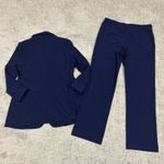 Boston Proper  Beyond Travel Blazer Jacket Pants Womens Large 10 Navy Stretch New Photo 9