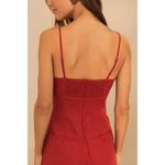 Farm Rio NWT  Red 3D Petals Bodice Euroflax Premium Linen Jumpsuit Wide-Leg XL Photo 4