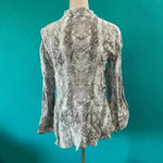 ZARA Snake Skin Print Asymmetric Shirt Blouse Long Sleeve Button-Down Top XS Photo 6