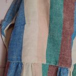 Madewell CAP SLEEVE STRIPED LINEN BLEND TIE ACCENT WIDE LEG JUMPSUIT 4 Photo 4