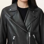 ALL SAINTS Dalby Biker Black 100% Lamb Leather Biker Jacket Women’s US 8 UK12 Photo 5