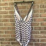 Liz Lange  Maternity Black and White Chevron One Piece Swimsuit Photo 1