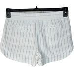 Athleta  Beachside Bali SZ 6 Linen Shorts Striped Pull-On Tie Drawstring Hi-Rise Photo 3