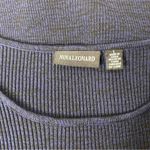 Nina Leonard Navy Blue Knit Dress Long Bell Sleeves Sheath Large Photo 4