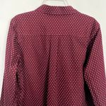 L.L. Bean Shirt Womens XS Cotton Wrinkle Free Heart Print Career Academia Office Red Photo 6