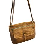 Relic Faux Leather Crocodile Pattern Crossbody Shoulder Bag Purse Light Brown Photo 2