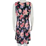 Charter Club  Navy Floral Pleated Scuba Dress – Size Medium Photo 4