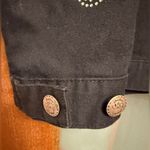 The Quacker Factory Women Vintage Black Denim Studded Embossed Butterfly Jacket Photo 4