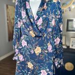 Lost + Wander  Blue Floral Deep V-Neck Plunge Dress in Size Small - Women’s Photo 6