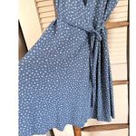Brandy Melville  Wrap Dress Blue Floral Print Short Sleeve Casual Photo 5