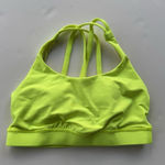 Lululemon Energy Bra Bright Yellow Size 4 Removable Pads Cross back Yoga Gym Photo 0