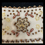 Erika Vintage Sweaters Cream with beaded collar mid length sleeves sweater - size Medium Photo 5