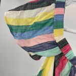 J.Crew  lined striped ruffle tank dress cotton colorful vacation 14 cruise mini Photo 8