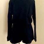 So Cozy Long Sleeved Drawstring Short Lightweight Lounge Set in Black Photo 10