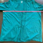 LLBean Cardigan Teal XL REG Supima Cotton Pintuck Open Front Long Sleeve Blue Photo 6
