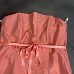 Cicada Strapless Red Silk Dress Fit & Flare Cocktail Formal USA Made Med Orange Photo 2