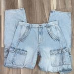 ZARA  multi cargo pocket high rise waisted straight leg jeans size 6 Photo 4