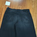 NWT MOTHER Women's The Spinner Zip Sneak Wide Leg Jeans In Magic Black Size 27 Photo 7