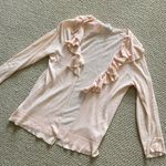 Gap Peach Ruffled Cardigan Assymetrical Ruffles Chic Size Small Minimalist EUC Photo 1