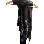 Peter Som Dream Floral Black and Blue Women's Scarf Photo 0