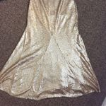 Candela #25 Sz: 10 Toulouse Gold Sequin Floor Length Drape Back Disco Dress Photo 6