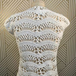 Shoshanna Swimwear White Crochet Fringe Coverup Photo 8